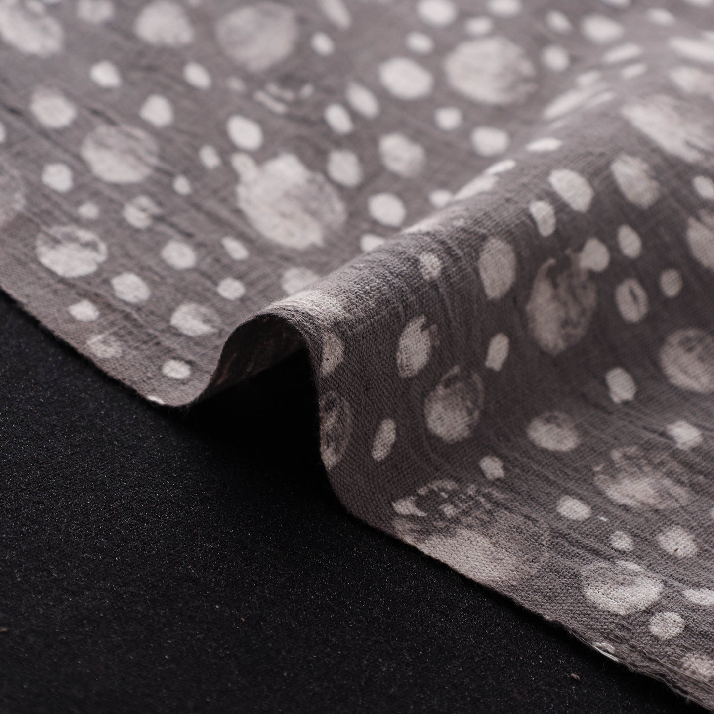 Grey - Authentic Kutch Hand Block Batik Print Pure Handwoven Natural Dyed Kala Cotton Fabric 23