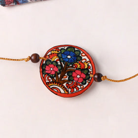 Flower - Handpainted Tholu Bommalata Leather Rakhi (Assorted) 31