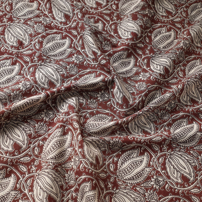 Maroon - Kalamkari Printed Cotton Fabric