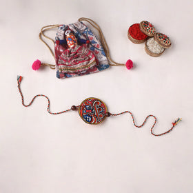 Peacock - Handpainted Tholu Bommalata Leather Rakhi (Assorted) 32