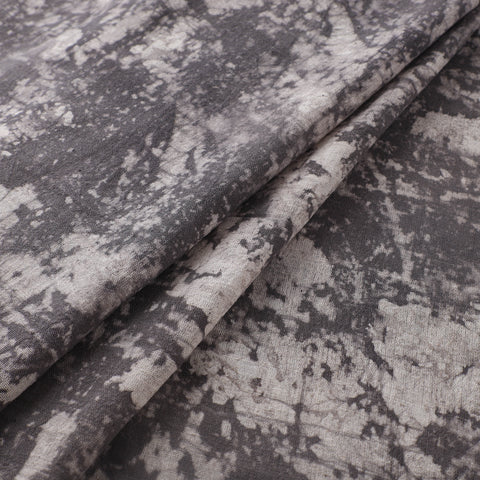 Grey - Authentic Kutch Hand Block Batik Print Pure Handwoven Natural Dyed Kala Cotton Fabric 24