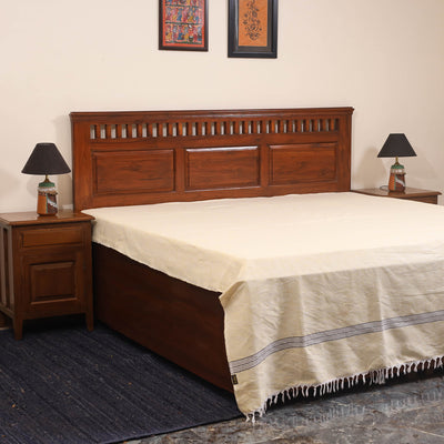 Yellow - double handloom cotton bed sheet (108 x 90 in) 21