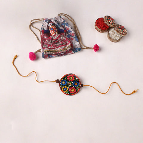 Handpainted Tholu Bommalata Leather Rakhi (Assorted) 33