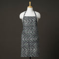 Grey Hand Batik Printed Cotton Apron with Pocket 