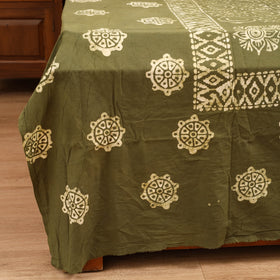 Hand Block Batik Print Cotton Double Bedsheet Set (108 x 90 in) 06