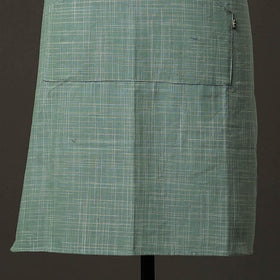 Green Plain Handloom Jhiri Cotton Apron with Pocket 