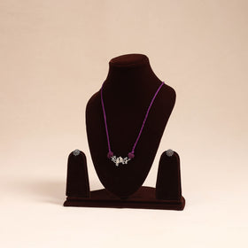 Purple - german silver necklace set 15 - handcrafted