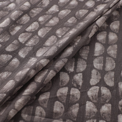 Grey - Authentic Kutch Hand Block Batik Print Pure Handwoven Natural Dyed Kala Cotton Fabric 25