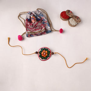 Handpainted Tholu Bommalata Leather Rakhi (Assorted) 35