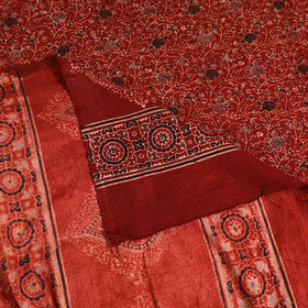 Ajrakh Hand Block Print Natural Dyed Cotton Single Bed Sheet (90 x 60 in) 05