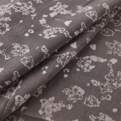 Grey - Authentic Kutch Hand Block Batik Print Pure Handwoven Natural Dyed Kala Cotton Fabric 26