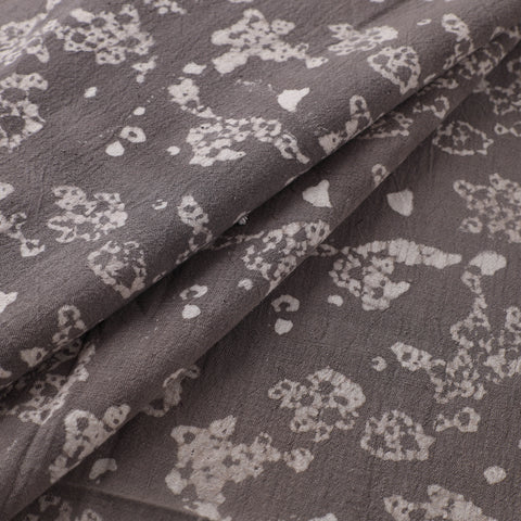 Grey - Authentic Kutch Hand Block Batik Print Pure Handwoven Natural Dyed Kala Cotton Fabric 26