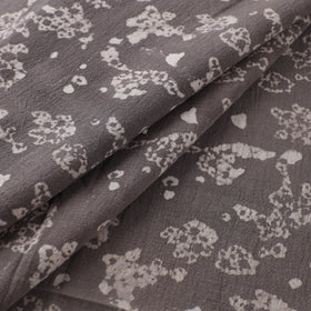 Grey - Authentic Kutch Hand Block Batik Print Pure Handwoven Natural Dyed Kala Cotton Fabric 26