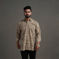 Buy Beige Pedana Block Print Cotton Men Kalamkari Shirt