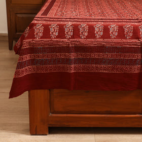 Ajrakh Hand Block Print Natural Dyed Cotton Single Bed Sheet (90 x 60 in) 06