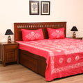 Hand Block Batik Print Cotton Double Bedsheet Set (108 x 90 in) 07