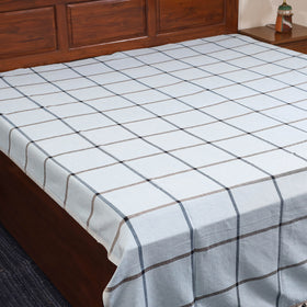 Blue - double handloom cotton bed sheet (108 x 90 in) 23