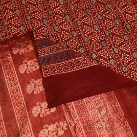Ajrakh Hand Block Print Natural Dyed Cotton Single Bed Sheet (90 x 60 in) 06