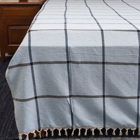 Blue - double handloom cotton bed sheet (108 x 90 in) 23