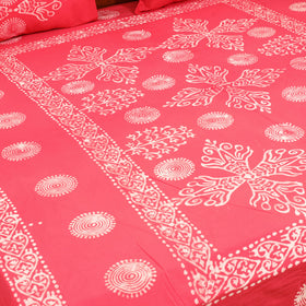 Hand Block Batik Print Cotton Double Bedsheet Set (108 x 90 in) 07