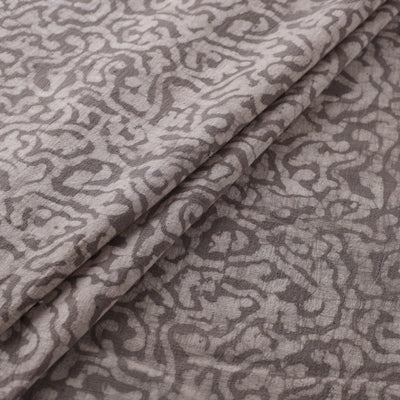 Grey - Authentic Kutch Hand Block Batik Print Pure Handwoven Natural Dyed Kala Cotton Fabric 27