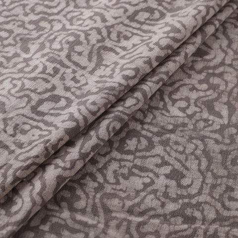 Grey - Authentic Kutch Hand Block Batik Print Pure Handwoven Natural Dyed Kala Cotton Fabric 27