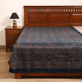 Ajrakh Hand Block Print Natural Dyed Cotton Single Bed Sheet (90 x 60 in) 07