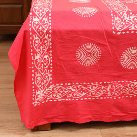 Hand Block Batik Print Cotton Double Bedsheet Set (108 x 90 in) 07