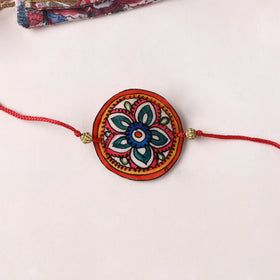 Flower - Handpainted Tholu Bommalata Leather Rakhi (Assorted) 38