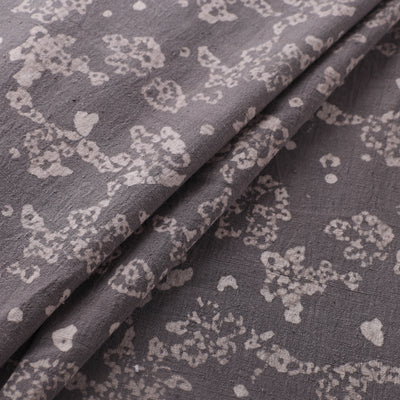 Grey - Authentic Kutch Hand Block Batik Print Pure Handwoven Natural Dyed Kala Cotton Fabric 28