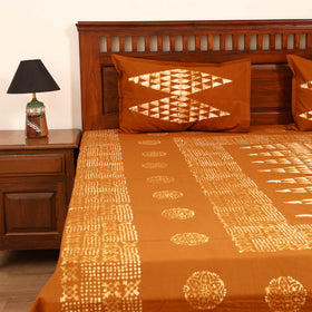 Hand Block Batik Print Cotton Double Bedsheet Set (108 x 90 in) 08