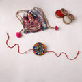 Flower - Handpainted Tholu Bommalata Leather Rakhi (Assorted) 29