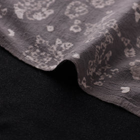 Grey - Authentic Kutch Hand Block Batik Print Pure Handwoven Natural Dyed Kala Cotton Fabric 28
