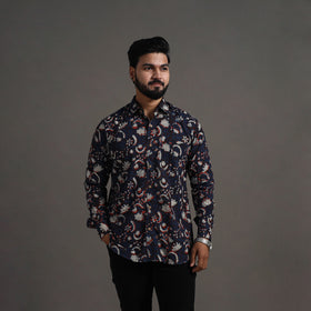  Brown Bagru Block Printed Cotton Men Full Sleeve Shirt