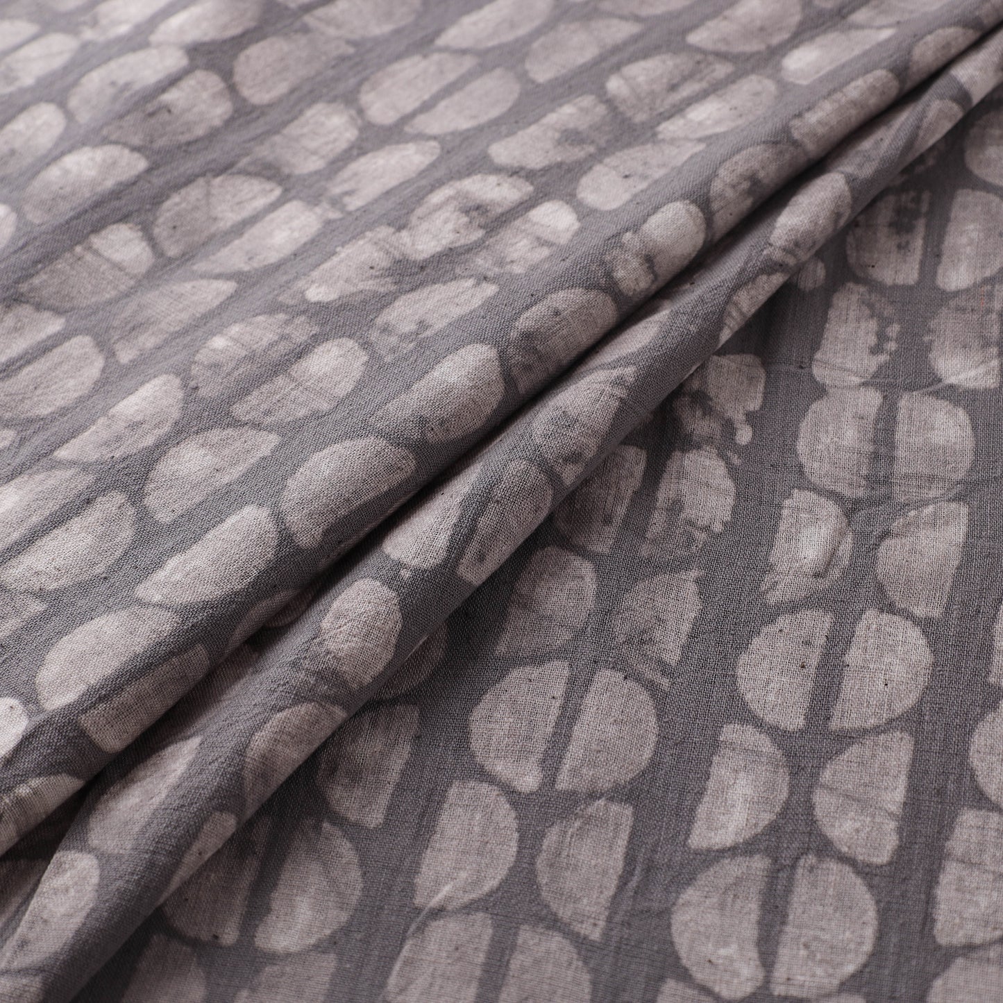 Grey - Authentic Kutch Hand Block Batik Print Pure Handwoven Natural Dyed Kala Cotton Fabric 29