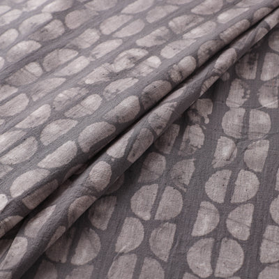 Grey - Authentic Kutch Hand Block Batik Print Pure Handwoven Natural Dyed Kala Cotton Fabric 29