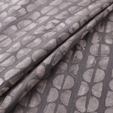 Grey - Authentic Kutch Hand Block Batik Print Pure Handwoven Natural Dyed Kala Cotton Fabric 29