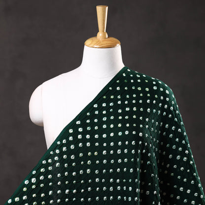 Phthalo Green Kutch Bandhani Tie-Dye Cotton Fabric