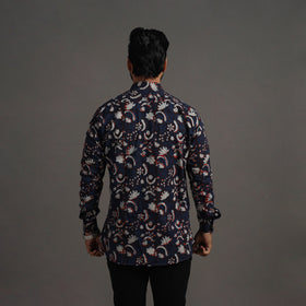  Brown Bagru Block Printed Cotton Men Full Sleeve Shirt