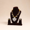 Yellow - german silver thread beads necklace set 28