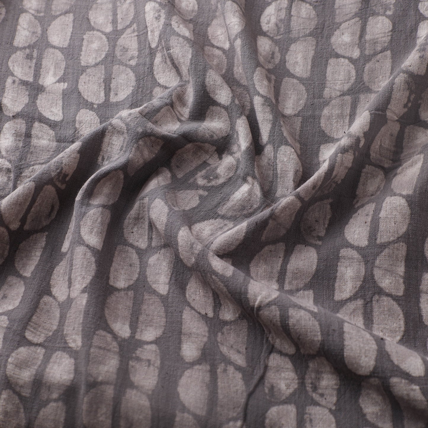 Grey - Authentic Kutch Hand Block Batik Print Pure Handwoven Natural Dyed Kala Cotton Fabric 29