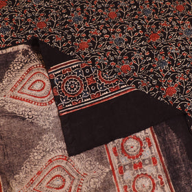 Ajrakh Hand Block Print Natural Dyed Cotton Single Bed Sheet (90 x 60 in) 08