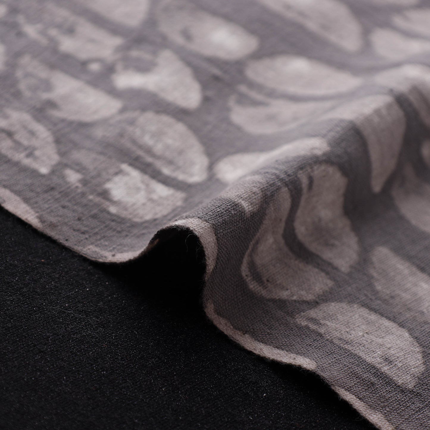 Grey - Authentic Kutch Hand Block Batik Print Pure Handwoven Natural Dyed Kala Cotton Fabric 29