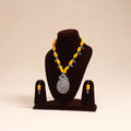 Yellow - german silver thread beads necklace set 29