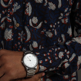  Brown Bagru Block Printed Cotton Men Full Sleeve Shirt