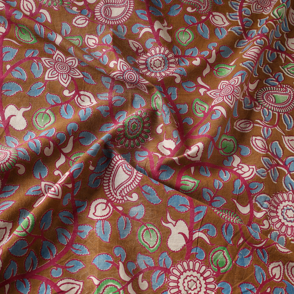 Brown - Kalamkari Printed Cotton Fabric