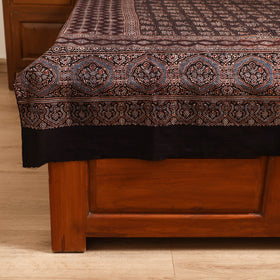Ajrakh Hand Block Print Natural Dyed Cotton Single Bed Sheet (90 x 60 in) 09
