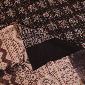 Ajrakh Hand Block Print Natural Dyed Cotton Single Bed Sheet (90 x 60 in) 09