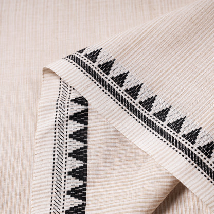 Beige - Prewashed Dharwad Cotton Thread Border Fabric