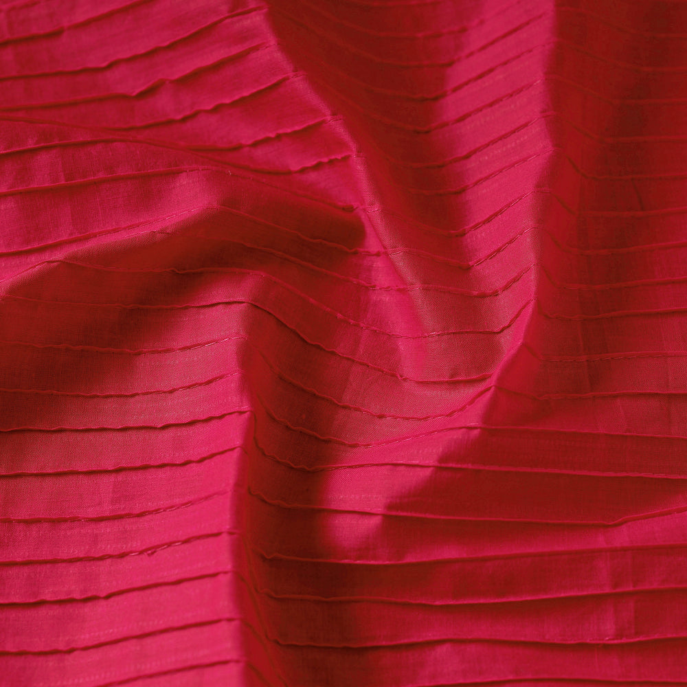 Pink - Pintuck Plain Pure Cotton Fabric